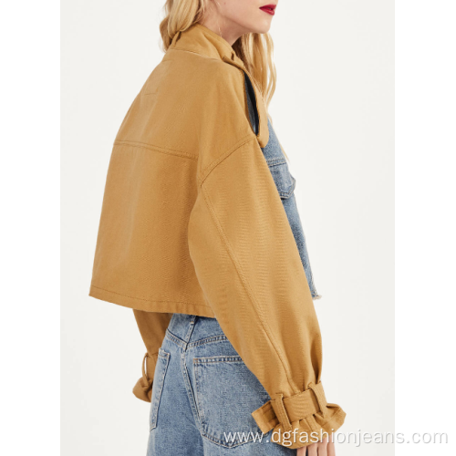 Women's Designer Two Color Jeans Jacket